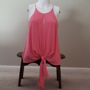 Express Tie Hem High Neck Tank